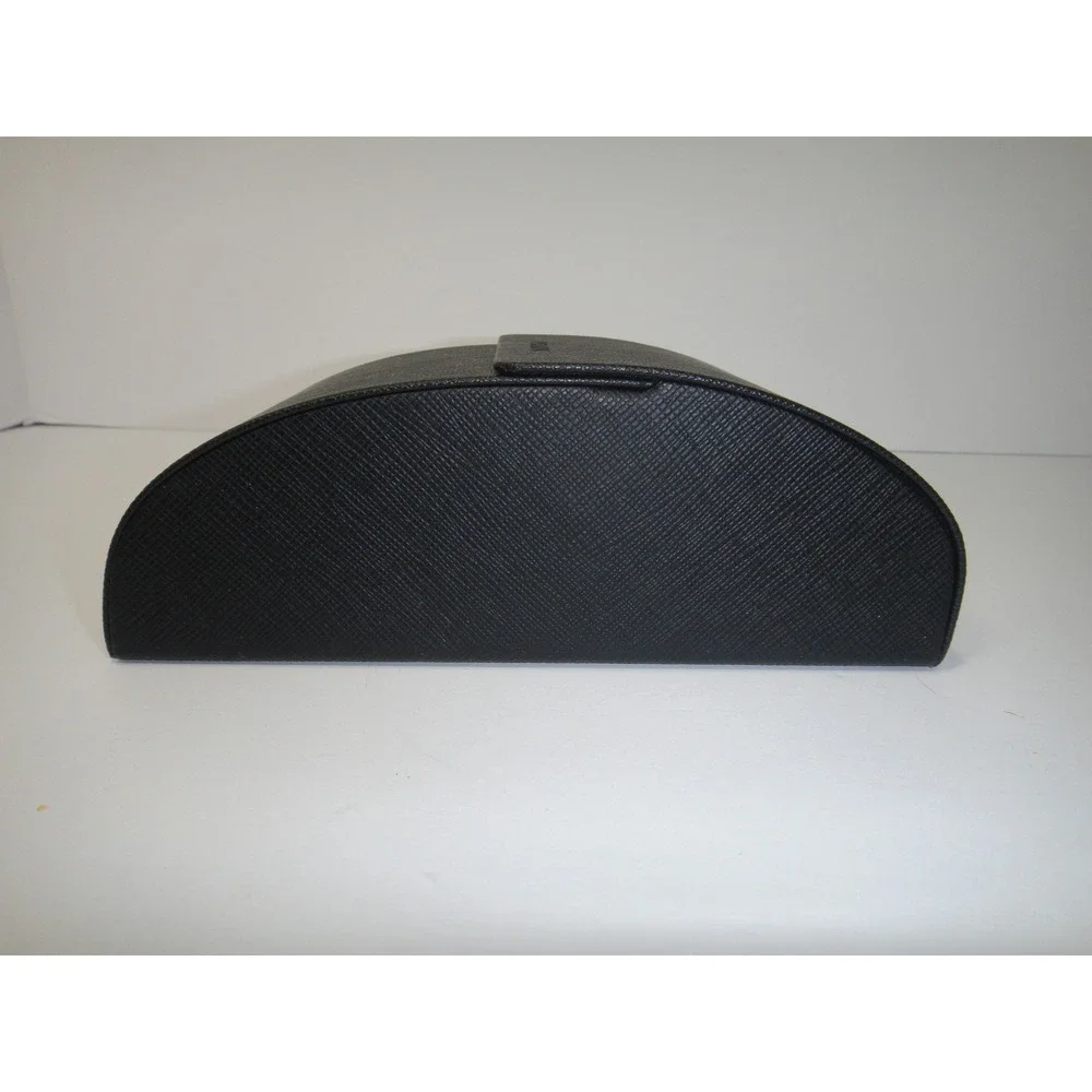 Prada Black Saffiano Leather Sunglasses Case Magnetic Hard Shell Eyewear Box EUC